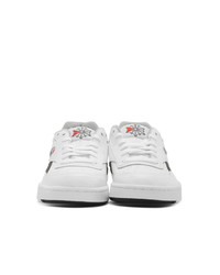 Мужские бело-черные кожаные низкие кеды от Reebok Classics