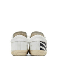 Женские бело-черные кожаные низкие кеды от Golden Goose