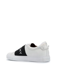 Мужские бело-черные кожаные слипоны от Givenchy