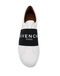 Мужские бело-черные кожаные слипоны от Givenchy