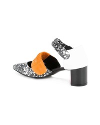 Бело-черные кожаные туфли с принтом от Pierre Hardy