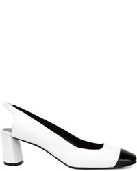 Бело-черные кожаные туфли от Casadei