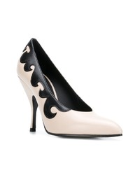 Бело-черные кожаные туфли от Bottega Veneta