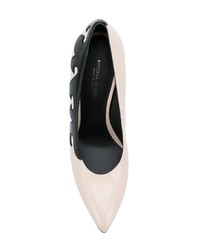Бело-черные кожаные туфли от Bottega Veneta