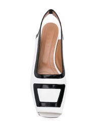 Бело-черные кожаные туфли от Marni