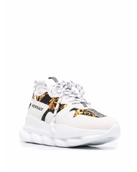 Мужские бело-черные кроссовки от Versace