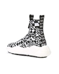 Мужские бело-черные кроссовки от Versus