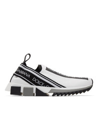 Мужские бело-черные кроссовки от Dolce and Gabbana