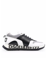 Мужские бело-черные кроссовки от DSQUARED2