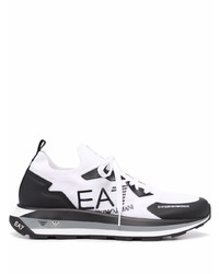 Мужские бело-черные кроссовки от Ea7 Emporio Armani