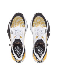 Мужские бело-черные кроссовки от Fendi