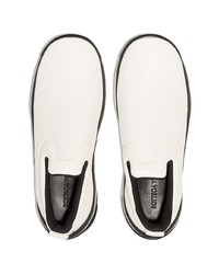 Мужские бело-черные кроссовки от Bottega Veneta