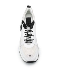 Мужские бело-черные кроссовки от Philipp Plein