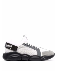 Мужские бело-черные кроссовки от Moschino