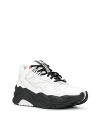 Мужские бело-черные кроссовки от Just Cavalli