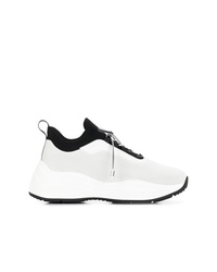 Женские бело-черные кроссовки от Prada
