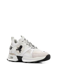 Мужские бело-черные кроссовки от Philipp Plein