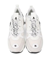 Мужские бело-черные кроссовки от Philipp Plein