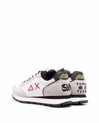 Мужские бело-черные кроссовки от Sun 68