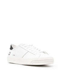 Мужские бело-черные низкие кеды из плотной ткани от D.A.T.E