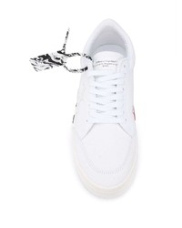 Мужские бело-черные низкие кеды из плотной ткани от Off-White