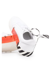 Мужские бело-черные низкие кеды из плотной ткани от Off-White