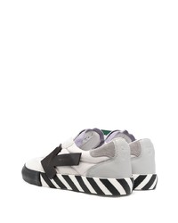 Мужские бело-черные низкие кеды из плотной ткани от Off-White