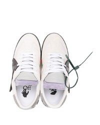 Мужские бело-черные низкие кеды из плотной ткани от Off-White