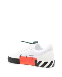 Мужские бело-черные низкие кеды из плотной ткани от Off-White