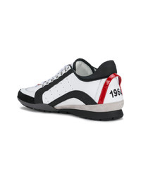 Мужские бело-черные низкие кеды от DSQUARED2