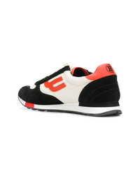 Мужские бело-черные низкие кеды от Bally