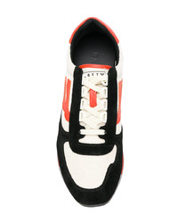 Мужские бело-черные низкие кеды от Bally