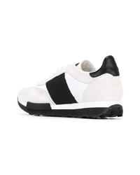 Мужские бело-черные низкие кеды от Moncler