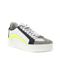 Мужские бело-черные низкие кеды от DSQUARED2