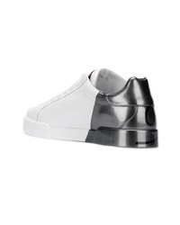 Мужские бело-черные низкие кеды от Dolce & Gabbana