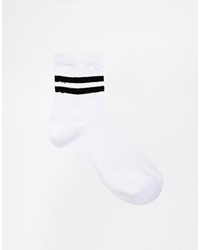 Женские бело-черные носки в горизонтальную полоску от Asos