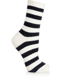 Женские бело-черные носки в горизонтальную полоску от Sonia Rykiel