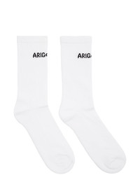 Мужские бело-черные носки с принтом от Axel Arigato