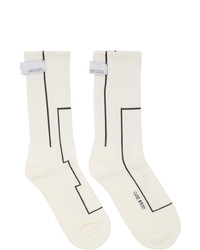 Мужские бело-черные носки с принтом от C2h4