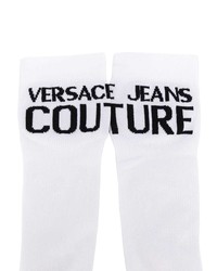 Мужские бело-черные носки с принтом от VERSACE JEANS COUTURE