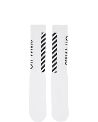 Мужские бело-черные носки с принтом от Off-White