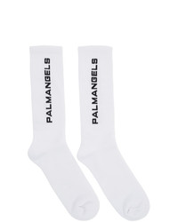 Мужские бело-черные носки с принтом от Palm Angels