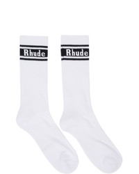 Мужские бело-черные носки с принтом от Rhude