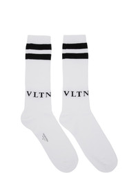 Мужские бело-черные носки с принтом от Valentino