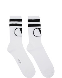 Мужские бело-черные носки с принтом от Valentino