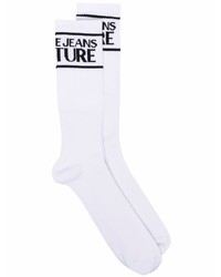 Мужские бело-черные носки с принтом от VERSACE JEANS COUTURE