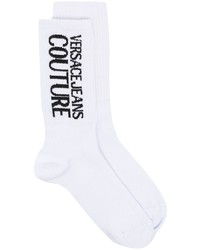 Мужские бело-черные носки с принтом от VERSACE JEANS COUTURE