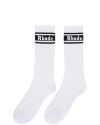 Мужские бело-черные носки с принтом от Rhude