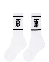 Мужские бело-черные носки с принтом от Burberry