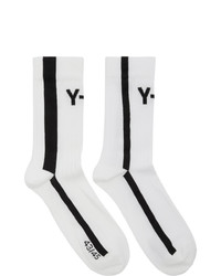 Мужские бело-черные носки с принтом от Y-3